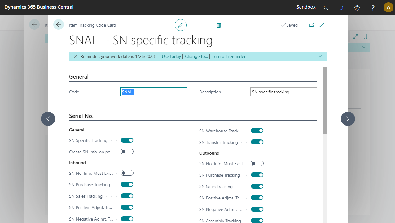 SN Warehouse Tracking