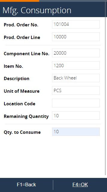 Confirm Quantity