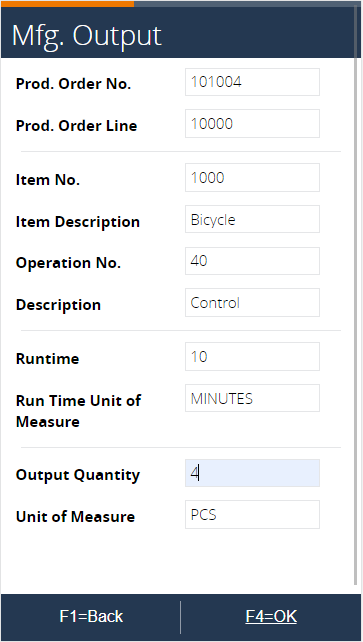 Output quantity