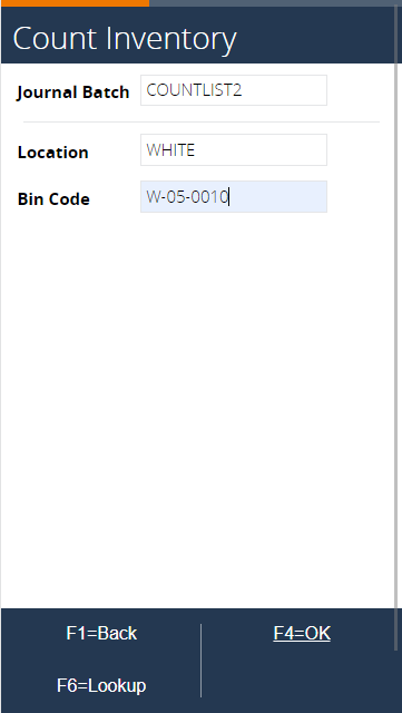 Select bin code