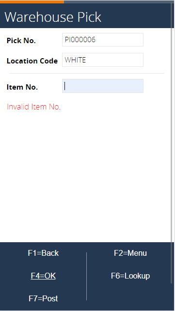 Invalid item