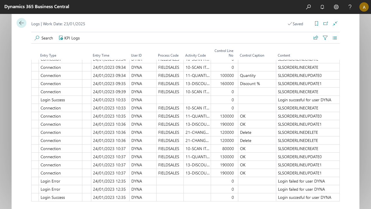 Anywhere Log Page