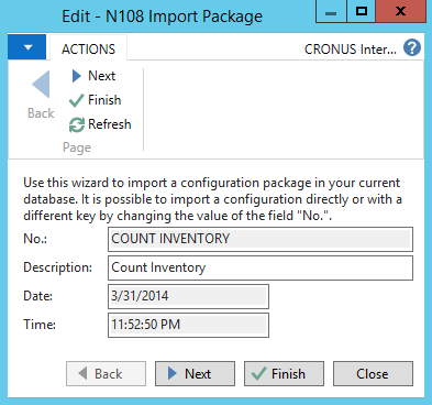 Import Configuration