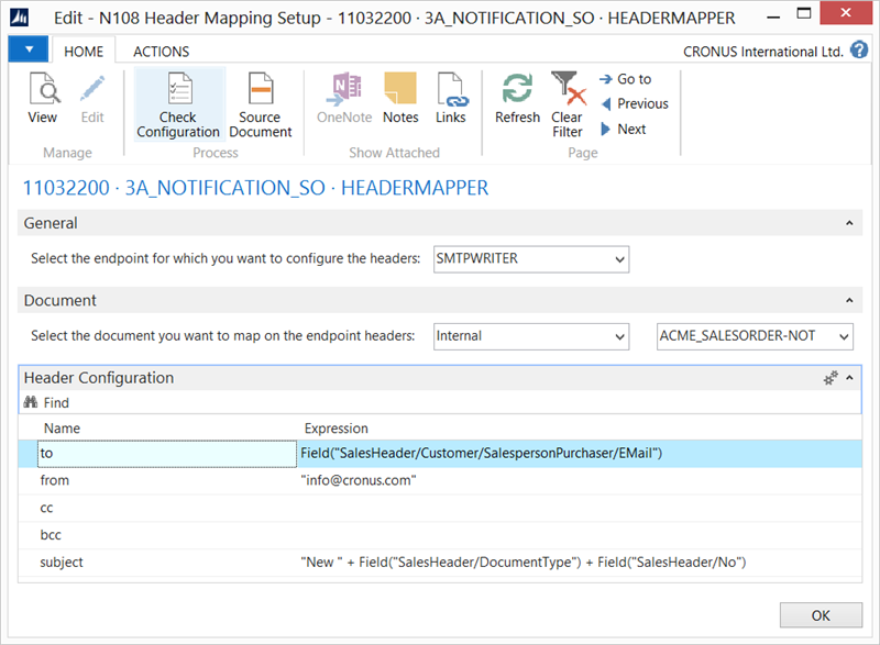 Header Mapper Setup