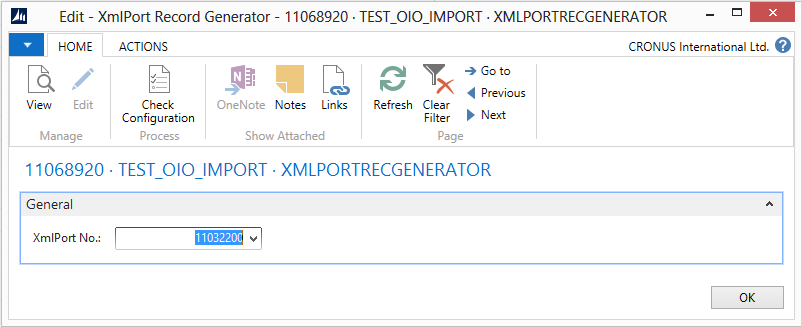 XML Port Record Generator Setup