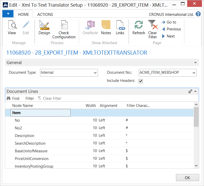 XML to Text Translator Setup