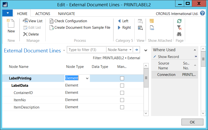 Label Printing External Document