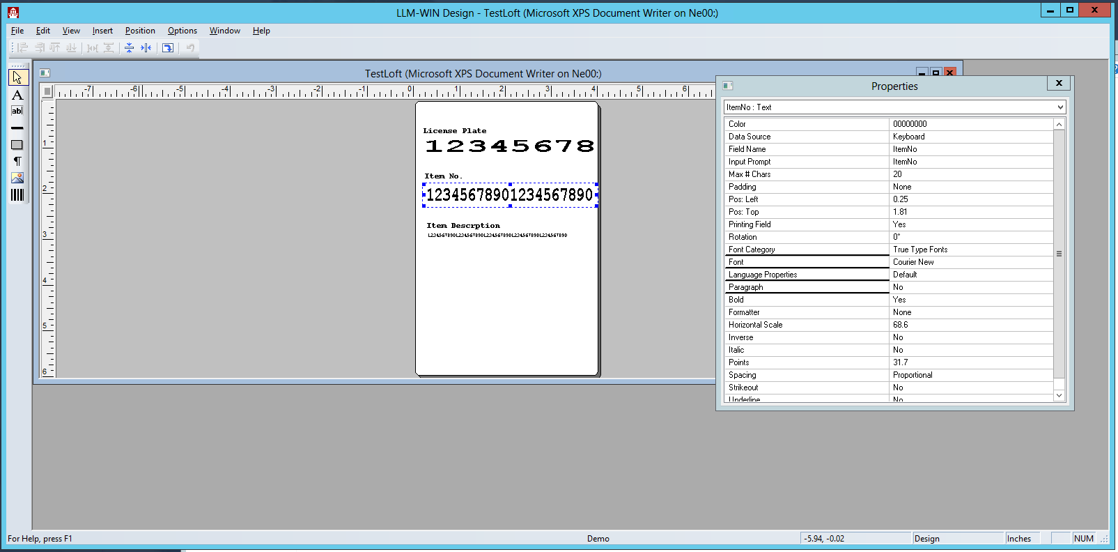 Label Printing LoftWare Label
