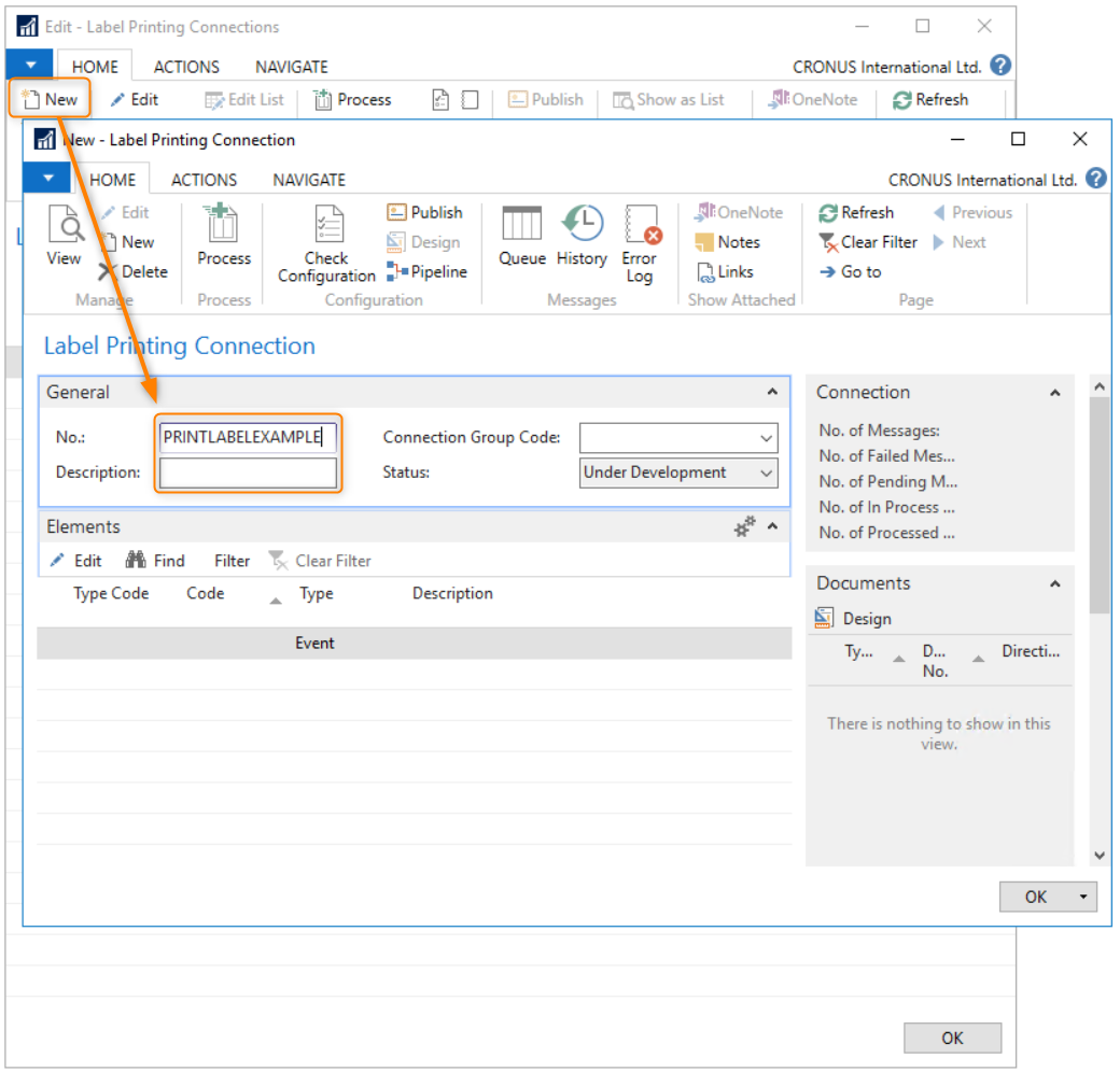 Label Example Create Connection
